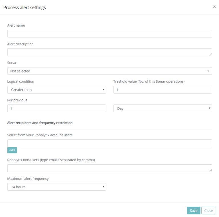 Process Alerts | Robolytix | Business process analytics real time tool